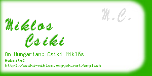 miklos csiki business card
